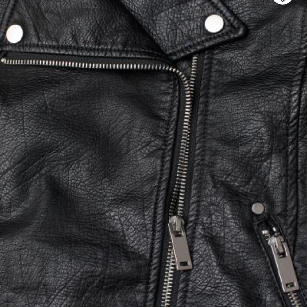 H&M Biker Vegan Leather Jacket XXS NWT - Picture 3 of 4